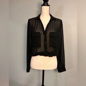 Sheer black Zara button up
